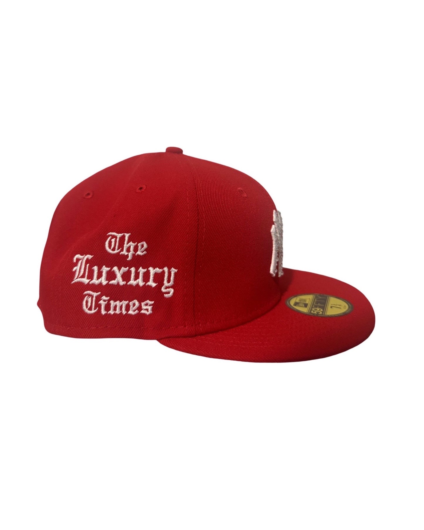 Red New York Studded Fitted Hat