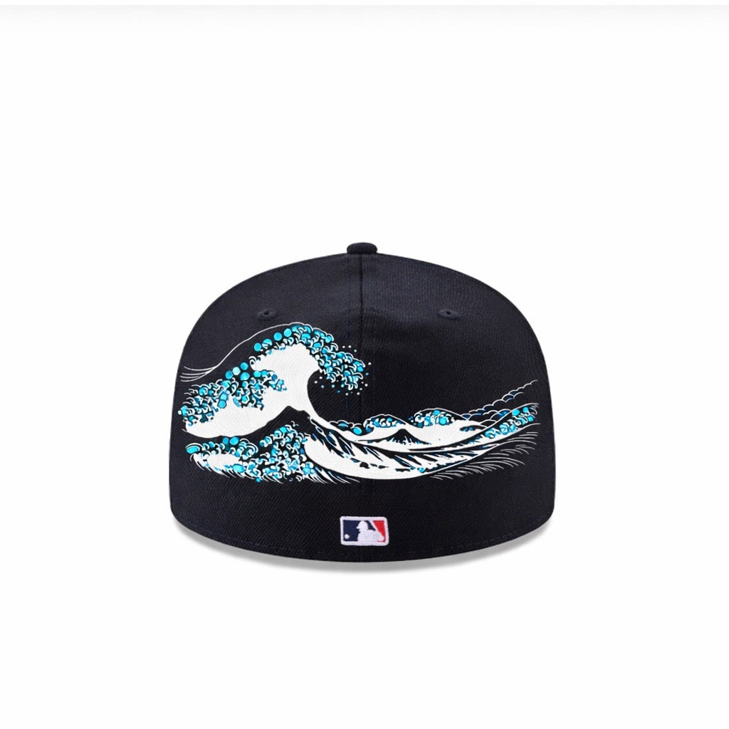 The Wave Navy New York Aqua Studded Fitted Hat – The Luxury Times