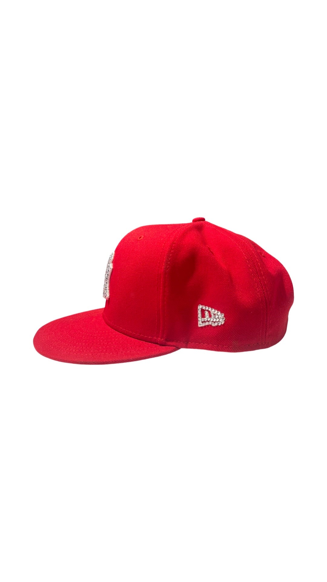 Red New York Studded Fitted Hat