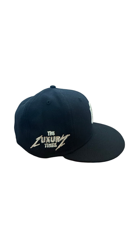 Navy New York Studded Fitted Hat