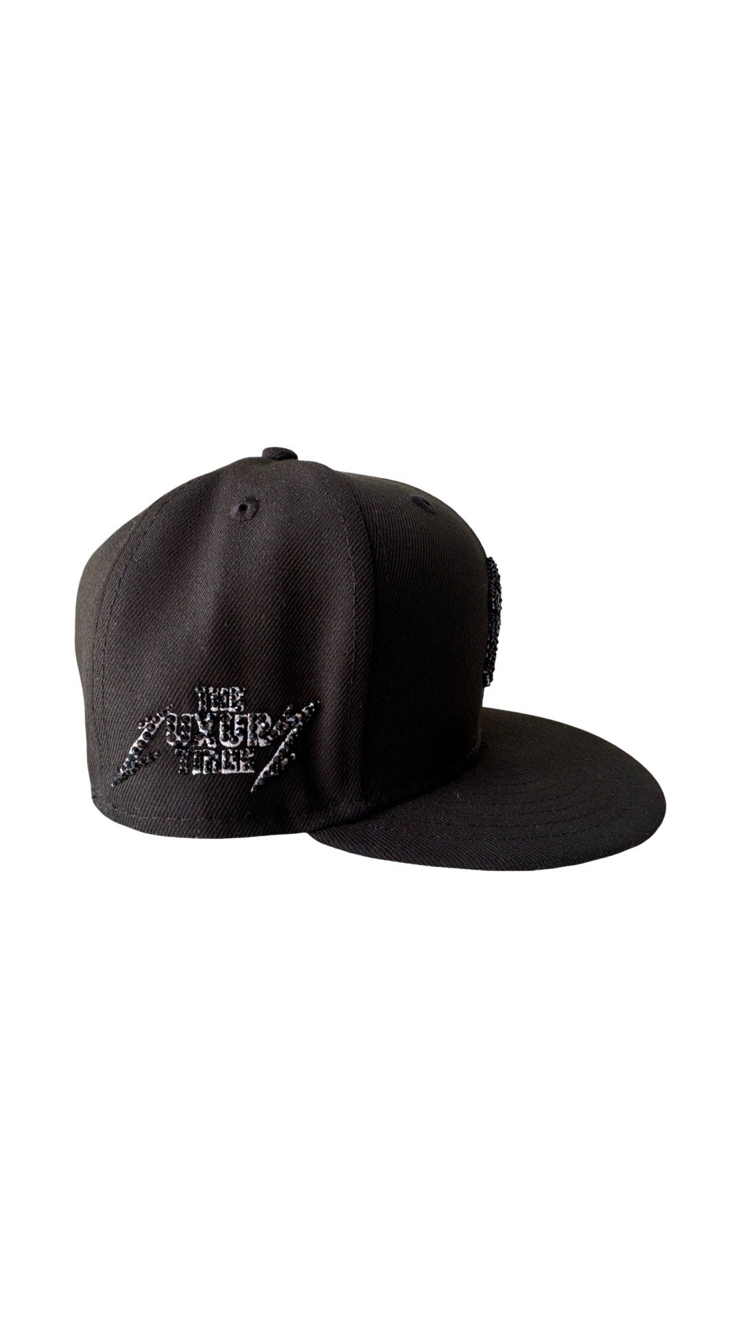 Black New York Studded Fitted Hat