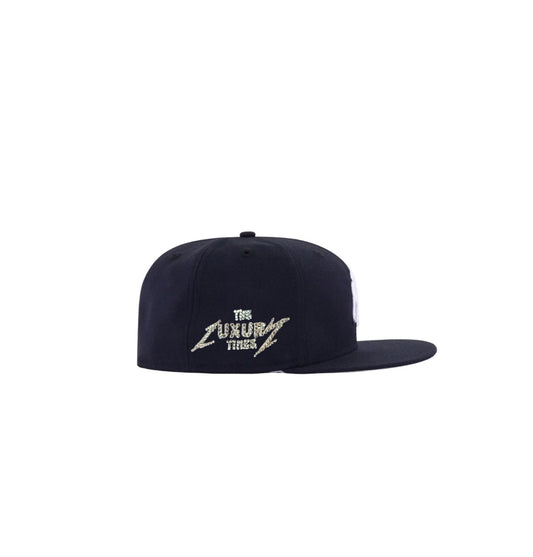 Navy New York Studded Fitted Hat